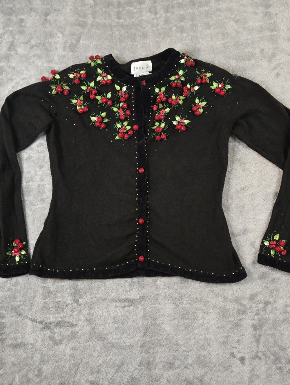 Vintage Just B Cardigan With Embellishments